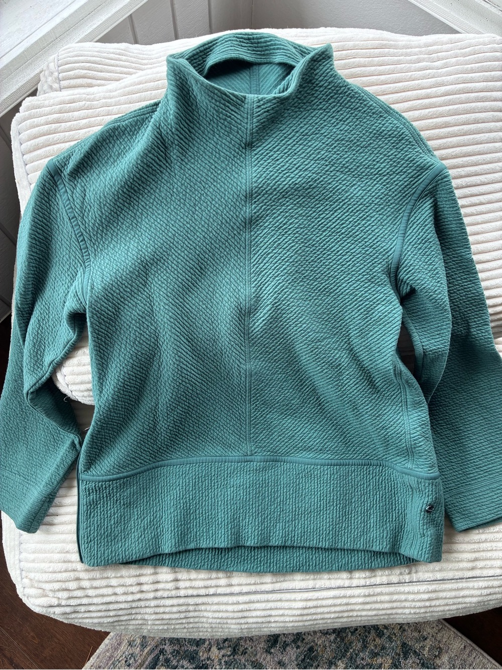 lululemon athletica Teal Quilted Funnel Neck Pullover